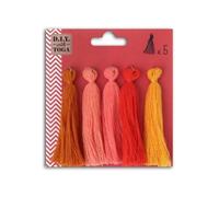 5 maxi pompons en coton 8 cm - Automne