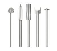 5 Mèches de Sculpture Sur Bois Jeu de Pour Outil Rotatif Compatible avec Dremel, Forets Hss 3 Mm Pour Gravure, Ponçage, Rainurage, Perçage, Modélisation et Bricolage Bois de Précision