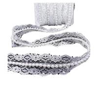 5 Meter/Lot White Vintage Style Lace Fabric Pearl Ribbon For Wedding Trim DIY Handmade Craft Clothes Sewing Accessories(1)