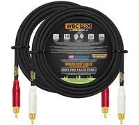 5 Meter RCA Câble Paire - WBC-PRO-LOCAP Low-Capacitance (14pF/ft) 22 AWG Ultra-Silent Audiophile & Professionnel-grade Audio Interconnect Câble avec Amphenol ACPR Gold RCA Plugs & Black Tweed Jacket