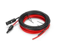 5 mètres 12 AWG Câble d'extension pour panneau solaire avec connecteurs MC4 femelle et mâle Kit d’adaptateur (5m Rouge + 5m Noir)-LI