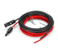 5 mètres 12 AWG Câble d'extension pour panneau solaire avec connecteurs MC4 femelle et mâle Kit d’adaptateur (5m Rouge + 5m Noir)