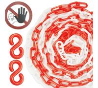 5 mètres (16,4 pieds) chaîne en plastique barrière de chaîne en plastique avec 2 pièces aucune personne non autorisée autorisée au-delà de ce signe de point et boucle en S