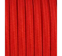 5 mètres 2 - fils Câble textile fil électrique tissu rond 2x1,5 2G1,5 rouge