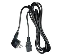 5 mètres Câble d'alimentation 230 V 10 A pour Appareil Froid, fiche coudée Type F CEE 7/4, Prise C13 pour PC, Moniteur, imprimante - câble Noir