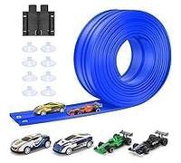 5 Mètres Circuit Voiture Enfant Double Voie Piste De Course Flexible équipé De 4 Voitures Jouets Adapté Aux Enfants De Plus De 3 Ans Bleu