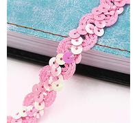 5 mètres de longueur 1,5 cm de largeur Ruban à paillettes coloré Rouleau de bordure à paillettes Application Paillettes Hologramme Métallique Paillettes Garniture en tissu Paillettes brillantes Rose C