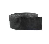 5 mètres de sangle en nylon, 20-50 mm, 1,1 mm d'épaisseur, adaptée aux bretelles de sac à bandoulière et à bandoulière.,Noir,50 mm