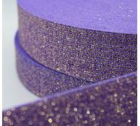 5 mètres Elastique Brillant Coloré Lurex Mauve 25mm M11