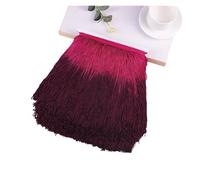 5 mètres/ensemble franges pompons latins garniture Dip Dye Omble rayonne macramé dentelle Samba DanceWear couture garnitures 25 cm-30 cm(DarkRed 30cm)