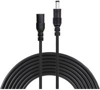 5 Metres Extension Cord DC Power Cord 2.1mm x 5.5mm Male to Female Connector for AC Adapter,LED,CCTV Camera Power,Car,Monitors,and More,Black