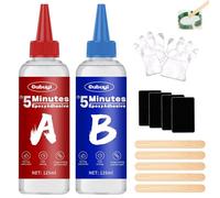 5 Minutes Colle Epoxy, Colle Epoxy Bi-composant | Résine Époxy Transparente à 2 Composants, Résistante à la Chaleur, pour Bois, Plastique, Métal, Verre, autres Matériaux