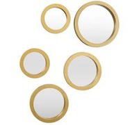 5 miroirs décoratifs muraux ronds avec encadrement doré - - ALTOBUY Or