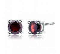 5 mm 1,28ct rond Round Natural Red Garnet Garnet Gemstone Stud Orees Boucles Boucles pour femmes