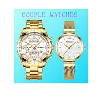 (5) montres de plongée pour hommes Curren, marque de luxe, montres de couple uniques en or pour femmes