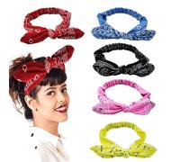 5 Morceaux De Bandeau À Imprimé Rétro, De Couvre-Chefs Élés Et Personnalisés, Accessoires De Cheveux Pour Femmes, Bandeau Élastique.