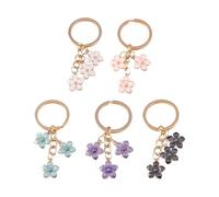 5 Morceaux De Chaîne De Clés De Fleurs, Bijoux Floraux Doux, Bijoux d'emballage, Clés De Trousseau Créatifs Et Cadeaux pour Enfants.