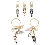 5 Morceaux De Porte-Clés Pendentifs pour Chats, Caricatures Mignonnes, Décoration De Remorque De Sac À Mode, Accessoires Clés Personnalisés Et Intéressants.