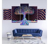5 morceaux de toile art Arbre de vie,5 pieces impression encadree tableaux,5 pieces peinture sur toile,impression sur toile 5 parties décoration murale salon moderne xxl 100x55cm