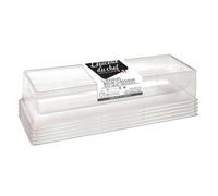 Epicerie du Chef - 5 Moules à Bûche de Noël - Gouttières de Bûche 33 cm pour 10 à 12 Personnes - Moules Dessert de Noël - Plastique Semi-Rigide Transparent - EDC9465