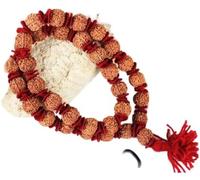 5 Mukhi Rudraksha Guru Kantha du Népal / 5 Mukhi Rudraksha Guru Kantha du Népal avec entretoises en laine (standard), 0, bois, sans pierre précieuse, 0, Bois, Pas de gemme