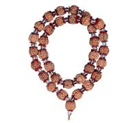 5 Mukhi Rudraksha Guru Kantha du Népal / 5 Mukhi Rudraksha Guru Kantha du Népal avec sphatik (petit), 0, bois, sans pierre précieuse, 0, Bois, Pas de gemme