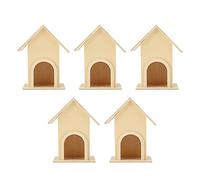 5 nichoirs en Bois pour Oiseaux, mangeoire à Oiseaux à Assembler soi-même pour Petits Oiseaux, décoration Artisanale en Bois Naturel Non Peint avec Trou de Ventilation, décoration