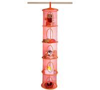 5 niveaux de stockage Organiseur - 30,5 x 149,9 cm - Hang It dans la chambre de votre enfant ou armoire de manteau pour une approche Ludique pour organiser vos Jouets ou Store Gants, châles, chapeaux et moufles. SE fixe facilement à n'importe quel Tige., Mesh (mélange), Orange, 12" X 59"
