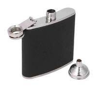 5 Oz Flasque A Alcool Et Entonnoir, Flasque De Whisky Bouteille En Acier Inoxydable Sac De Hanche En Cuir Noir Verre À Vin Bouteille De Whisky Portable Cuir Flasques Pour Randonnée Voyage Pêche