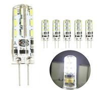 5 pack 1.5W Ampoules LED G4, 150lm, Blanc froid(6000K), 20 Watt Équivalence Halogènes, 24 Pièces 3014 SMD LED Silice Eclairage, AC/DC 12V