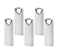 5 Pack 16GB Metal USB Flash Drive Keyring Memory Stick 16 GB Pen Drive Keychain thumb drive, Silver
