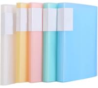 5 Pack A5 Polypropylene Display Book Folder With 200 Clear Pockets (5"" X 40"") Strong Polypropylene 5 Colors Tkd8038-5x