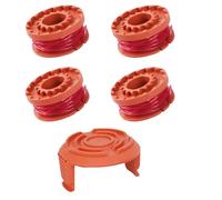 5 Pack Bobines Fil Coupe Bordure Compatible Worx WA0004.1/WA0010, WG154, WG163 - Ø1,65mm x 3m avec 4 Fils + 1 Capuchons de Protection | Ligne de Remplacement pour Débroussailleuse Électrique