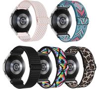 5 Pack Bracelet Elastique Compatible Pour Samsung Galaxy Watch 4 40mm 44mm/Active 2 40mm 44mm/Active 40mm/Galaxy Watch 3 41mm/Watch 42mm Bracelet De Remplacement En Nylon Réglable[Mon9264392]