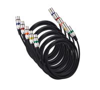 5 Pack Câble XLR Câble de microphone 3 M Câble XLR équilibré 3 broches mâle vers femelle Cordon micro multicolore Câble DMX Câble de raccordement pour microphone