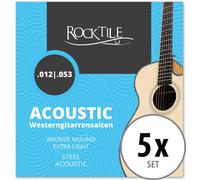 Rocktile Cordes pour guitare folk Light 5x Set