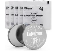 5 Pack CR1620 Batterie 3V Batterie au Lithium Bouton Coin Batterie 1620 ECR1620, DL1620 pour Montre, Boîte à Clés, Calculatrice, Téléommande de Voiture, Jeux Mobiles, Jouets