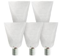 5 Pack de Housses de Protection en Polaire d'Hiver pour Plantes, Sacs de Jardin Réutilisables en Polaire avec Cordon de Serrage et Fermeture Éclair, Protection Respirante Contre le Froid pour Plantes