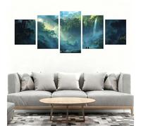 5 Pack Diamond Painting Adulte, DIY Diamant painting Fantaisie Paysage Broderie Diamant Kit Complet, Cristal Point de Croix Diamond Art Artisanat pour Chambre Decoration Murale 250x120cm B0-340