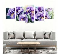 5 Pack Diamond Painting Adulte, DIY Diamant painting Usine Iris Broderie Diamant Kit Complet, Cristal Point de Croix Diamond Art Artisanat pour Débutants Chambre Decoration Murale 50x30cm B0-1074