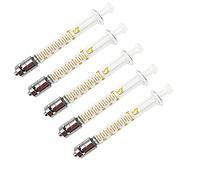 5 Pack Glass Syringes with Caps, 1ml Luer Lock Reusable Glass Syringe, Metal Luer Lock Caliber Injector Laboratory Sampler for Laboratory