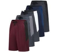 5 Pack Men’s Active Quick Dry Fit Short Pockets Athletic Running Gym Basketball Workout Activewear Sports Men, Set 2, L, Pack of 5