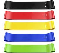 5 Pack Natural Latex Resistance Bands With Instructions And Bag For Crossfit Yoga Pilates (Colorful)