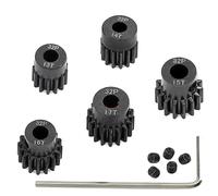 5-Pack Noir Engrenage Pignon Moteur 5mm en Métal 13T 14T 15T 16T 17T Compatible avec HPI Kyosho Losi Axial Tamiya 1/8 1/10 RC Car Monster Truck Buggy