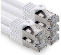 5 Pack S-FTP LSZH PIMF 10GB RJ45 Cat6a Ethernet LAN Network Cable-White