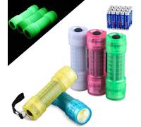 5 Pack Small Glow in The Dark COB LED Flashlight for Kids