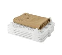 5 Pack T Shirt Storage Organizer - Stackable Interlocking Closet Divider, Space Saving Clothing Shelf System, Folded Apparel Neat Holder | Perfect Indoor Home Bedroom Wardrobe Jeans Sweater Socks Pant