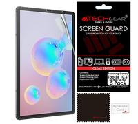 [5 Pack] TECHGEAR Galaxy Tab S6 10.5 Protection d'Écran (SM-T860 / SM-T865), Film de Protection Ultra Clair avec Chiffon de Nettoyage et Carte d'Application Compatible avec Samsung Galaxy Tab S6 10.5"