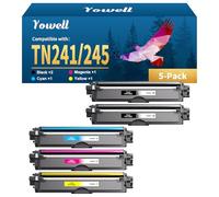 5-Pack TN241 TN245 Compatible pour Brother TN-241 TN-245 pour Brother MFC 9332CDW DCP-9022CDW DCP-9020CDW MFC-9142CDN MFC-9342CDW HL-3142CDW HL-3140CW HL-3152CDW, TN241BK TN245C TN245Y TN245M