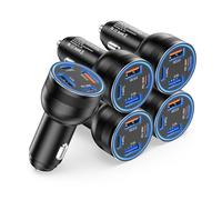 5-Pack Zigarettenanzünder Ladegerät, 65W 4 Ports kfz Ladegerät 12v USB C Rapide Adaptateur Voiture, PD3.0 et QC3.0 Chargeur Allume Cigare Prise Secteur pour iPhone 16 15 Pro Max, iPad,Samsung S25 S24